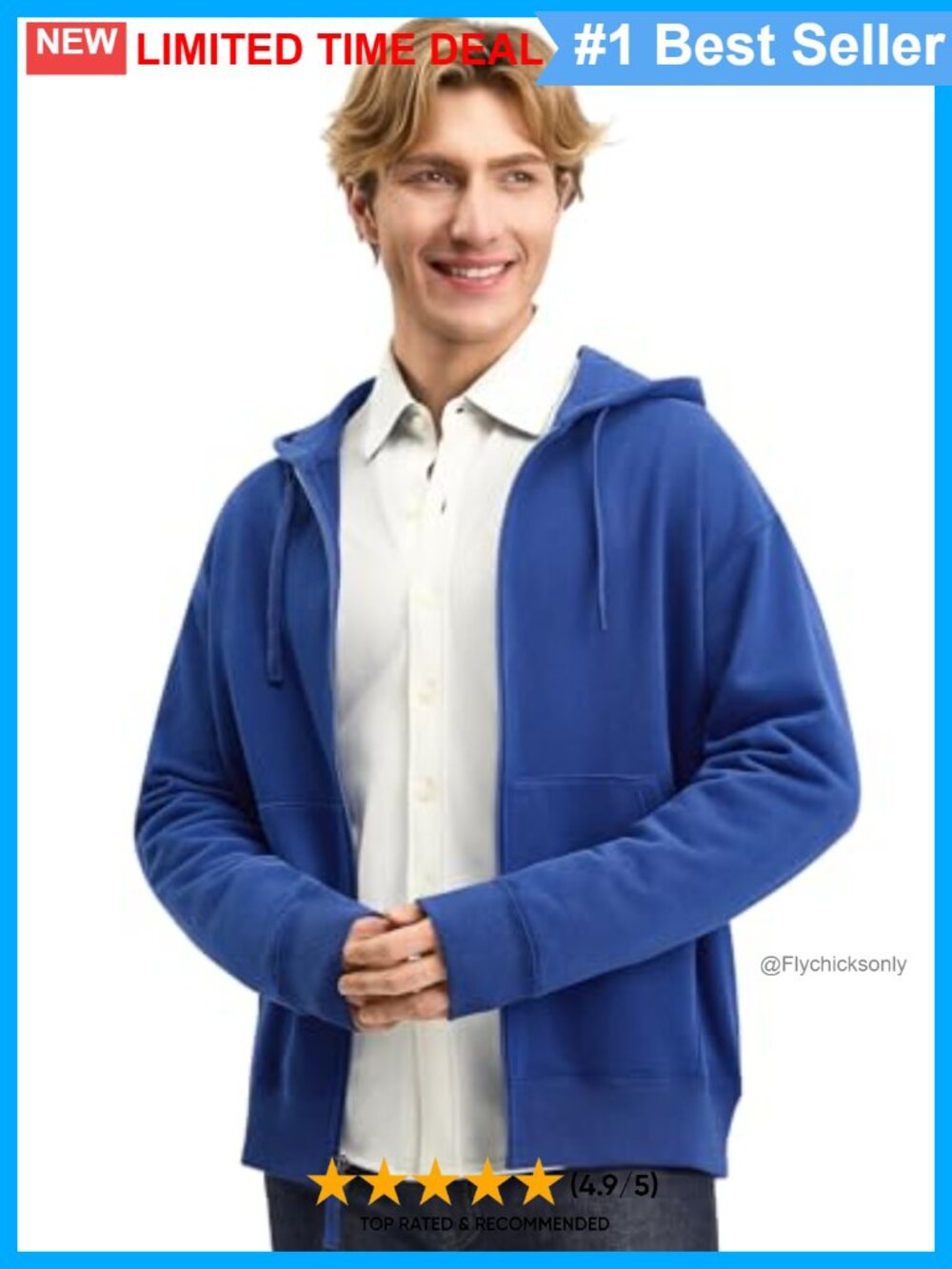 Two-Way French Terry Zip Up Hoodie Cloud Soft Unisex